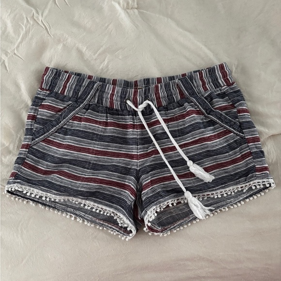 Rewind Striped Women's Shorts with Tassel Drawstring red,white and blue size M - Picture 1 of 3